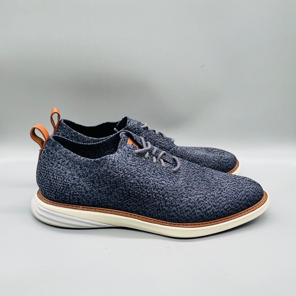 Cole Haan Shoes Men 11 Blue Knit Grand OS Stitchlite Casual Sneaker Dress Oxford